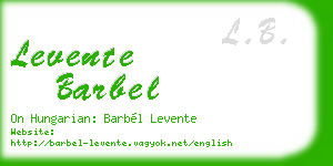 levente barbel business card