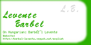 levente barbel business card